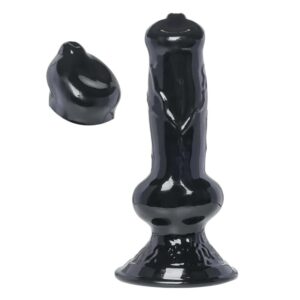 Large Black Wolf Dildo: 10 Inch Realistic Big Dildo - Huge Toy with Suction Cup and Large Knot - Thick Anal Plug for Fantasy Pleasure - Hands-Free Suction for Men and Women Couples