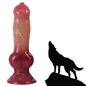 7.40 Inch Realistic Dog Dildos with Knot, Huge realisitc Animal Anal Plug, Soft and Flexible Animal Artificial Dog Penis, stimulates G-spot, Vagina and Anus, Novelty Sex Toy for Adult Men and Women.