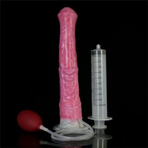 11 Inch Huge Horse Dildo, Lifelike Animal Ejaculating Dildo, Silicone Squirting Dildo with Suction Cup, Flexible Dildo Adult Pink Sex Toy for Couples