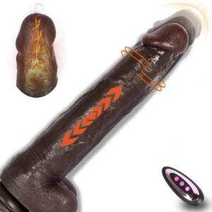 11" Huge Thick Thrusting Dildo Vibrator - Realistic Heated Vibrating BBC Dildo with 7 Thrusting 10 Vibrations, Big Black Dildo with Suction Cup for G Spot Anal, Adult Sex Toys & Games for Women Men