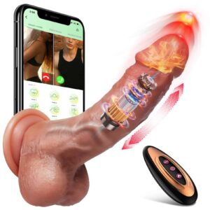 Thrusting Dildo Vibrator Sex Toys - 8.4" APP & RC Realistic Vibrator with 9 Thrusting & 9 Vibration, Heating G Spot Vibrator Anal Dildo with Strong Suction Cup, Adult Sex Toy for Women Couples