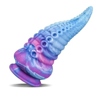 Fantasy Dildo Massive Thick Dildo, 7 inch Animal Dildo Blue Dildo Liquid Silicone Ribbed Dildos, Huge Anal Dildo Big Prostate Dildo for G Spot