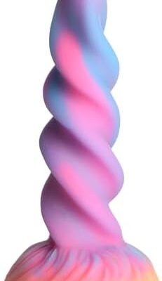 Glow-in-The-Dark Unicorn Silicone Dildo for Men, Women & Couples. Firm and Flexible, Suction Base, Fantasy Dildo, Unique Texture. Premium Phthalate-Free & Body-Safe Silicone. 1 Piece.