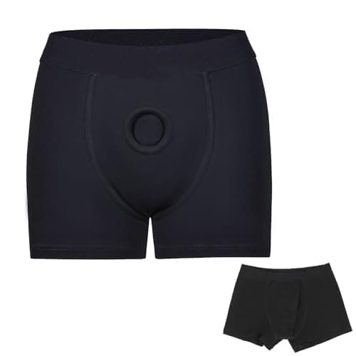 Dildo Panties Small - Strap Panties Strap Underwear, Plus Size Strapless Strap Boxers Brief for Men Women Black