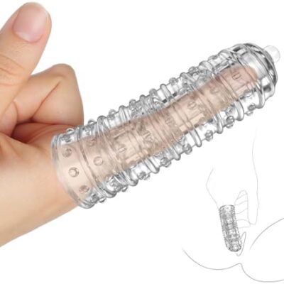 4 inch Width of Up to 1.33 inch Finger Cot Vibrator Accessories, G-spot Stimulation, Lesbian Sex Toys, Gay Sex Toys, Couple、Vaginal Anal and Adult Sex Toys, Finger Penis, Finger Dildo, Mini Dildos