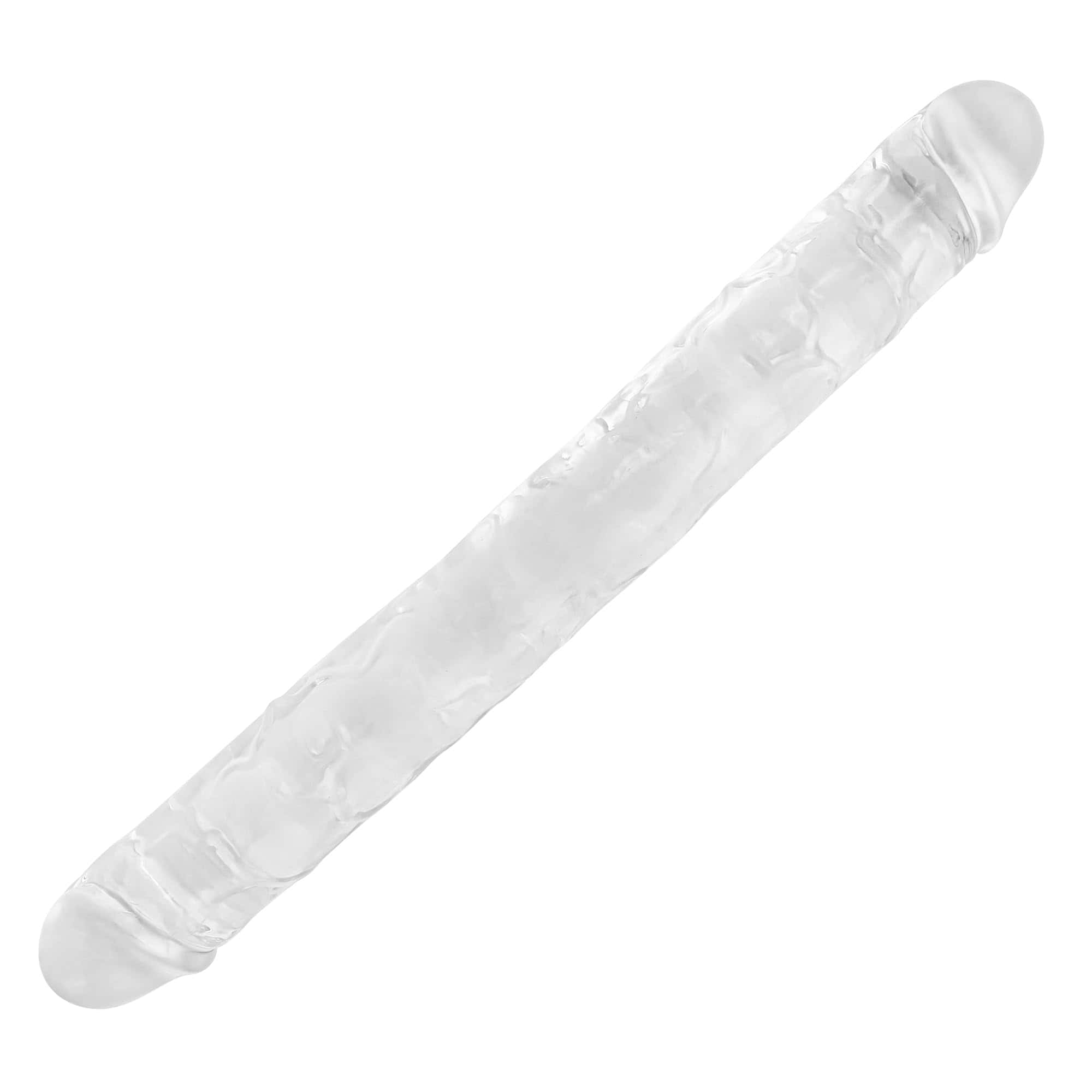15 * 1.7 Inches Double Dildo Crystal Jelly Realistic Anal Long Dildo Penis Soft and Flexible with Veins and Glans Adult Sex Toys for Women/Men/Lesbian