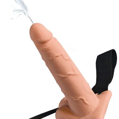 Pipedream Products Fetish Fantasy Series 7.5" Hollow Squirting Strap-on with Balls, Flesh