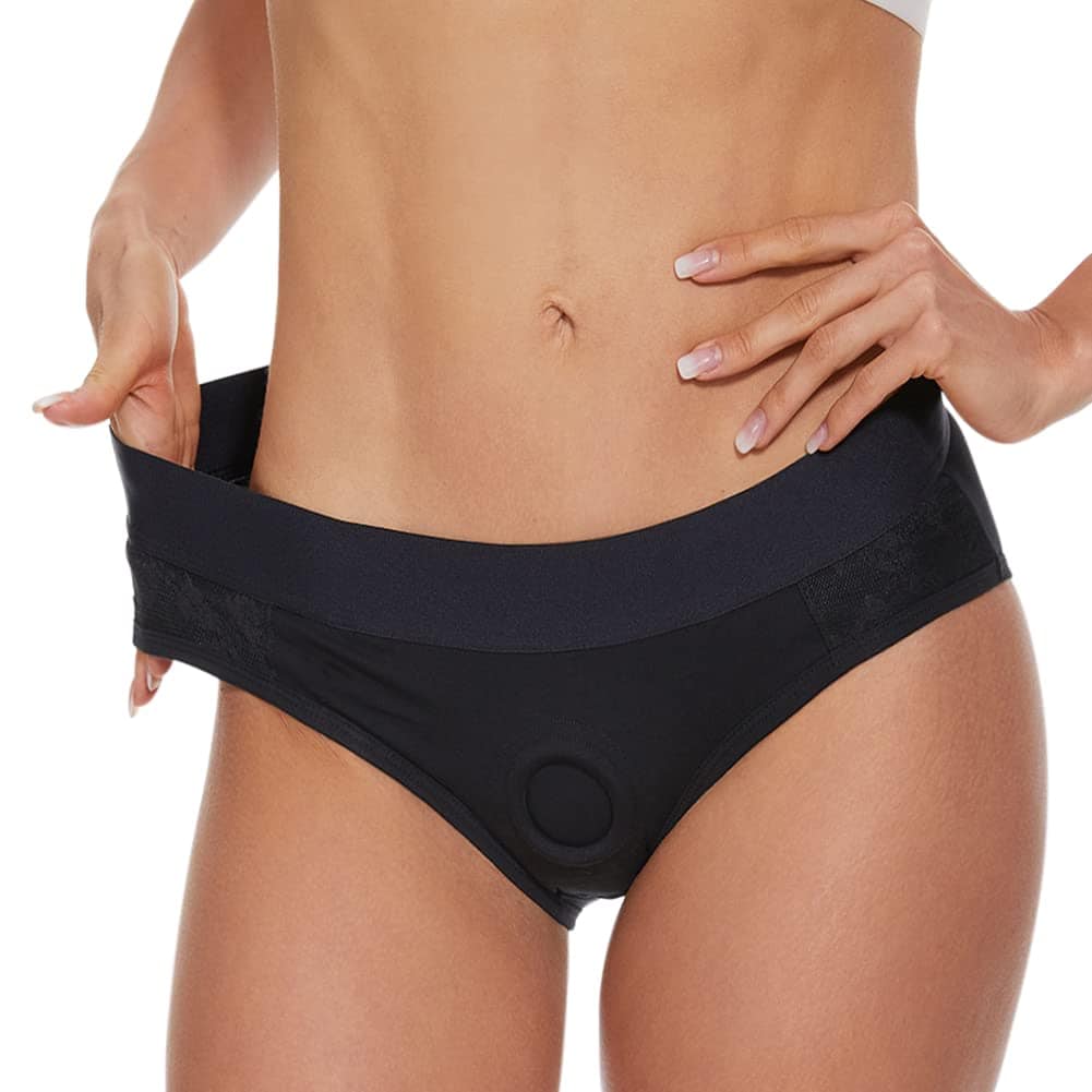 XX Large Dildo Panty Slippie Harness Pants Strapless Underpants for Men Women Couples Unisex Briefs (US, Alpha, XX-Large, Plus, Regular, Black)