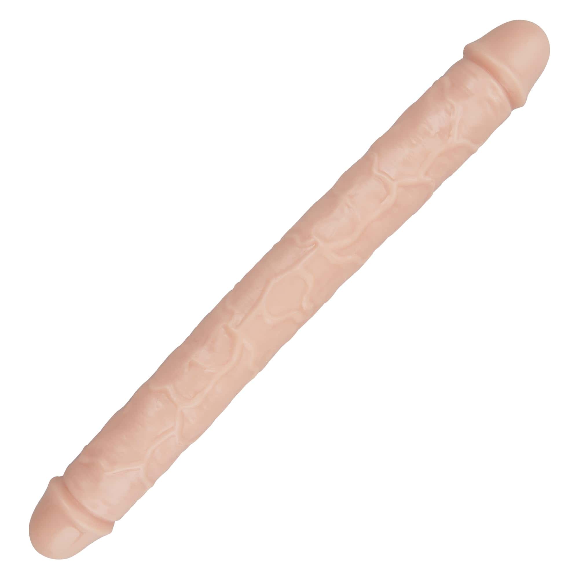 15 * 1.7 Inches Double Dildo Crystal Jelly Realistic Anal Long Dildo Penis Soft and Flexible with Veins and Glans Adult Sex Toys for Women/Men/Lesbian Colour of Light Brown