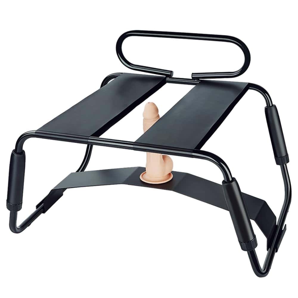 Sex Chair Adjustable Height Sex Bench Bouncing Mount Sex Stool Weightless Position Bouncer Chair with Handrail and Dildo Stainless Steel Portable Elastic Chairs BDSM Sex Novelty Toy for Adult Game