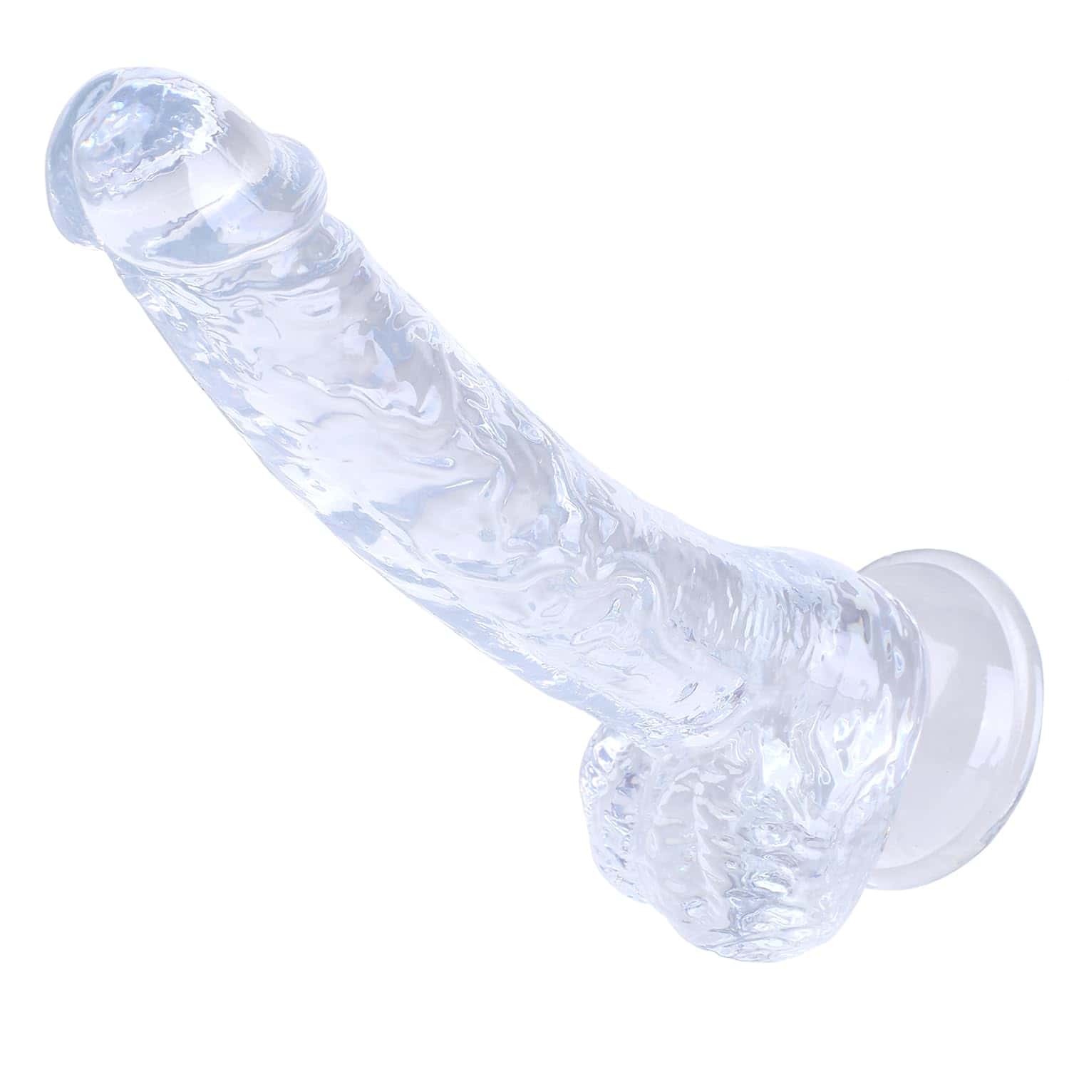 Clear Realistic Dildo, 7 Inch Soft Silicone Dildos, G-Spot Penis for Beginners, Anal Play with Richly Textured Shaft and Balls. Strong Suction Cup for Hands-Free. Adult Sex Toys for Women Men