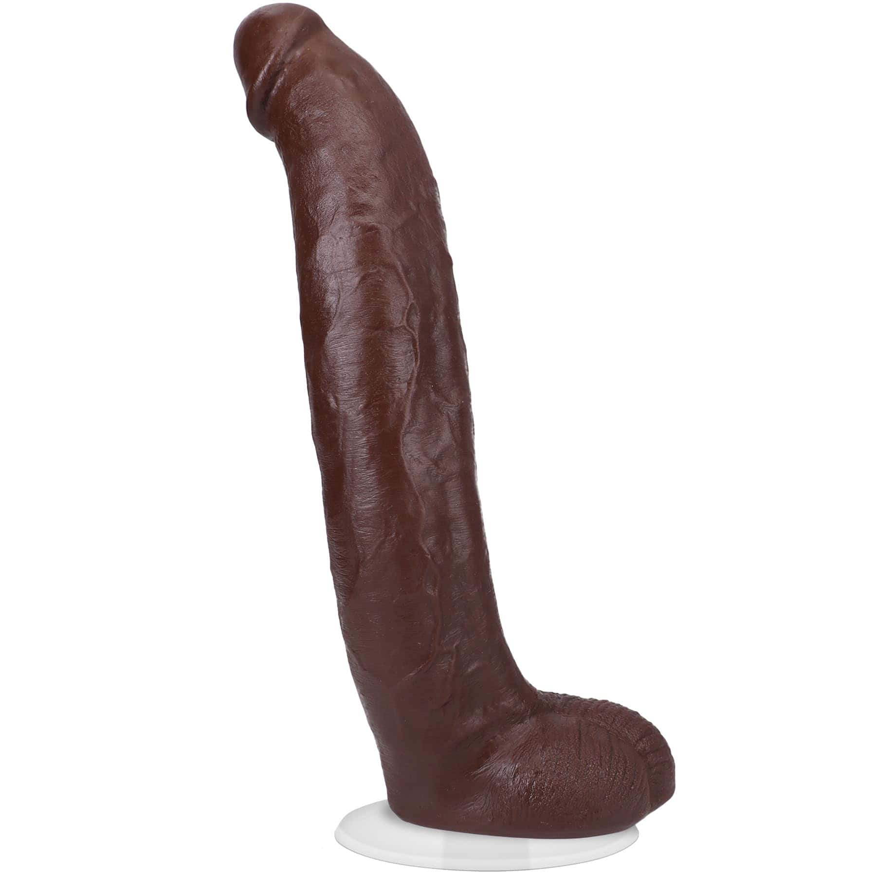 Doc Johnson Signature Series - Brickzilla - 13 Inch ULTRASKYN Dildo with Removable Vac-U-Lock Suction Cup - F-Machine & Harness Compatible - for Adults Only, Chocolate