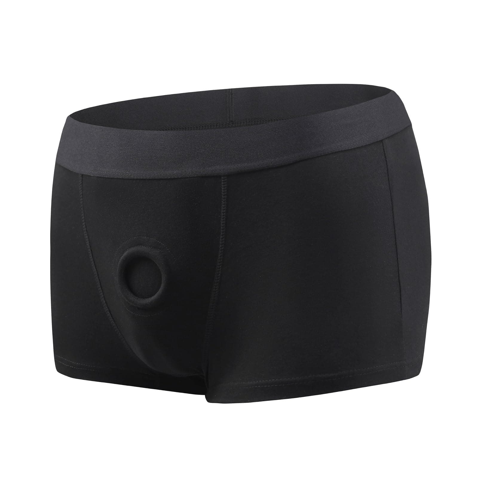 Slippie Harness Panty Strap On Boxers Underwear for Men Women Couples Unisex Briefs Panty (US, Alpha, Medium, Regular, Regular, Black)