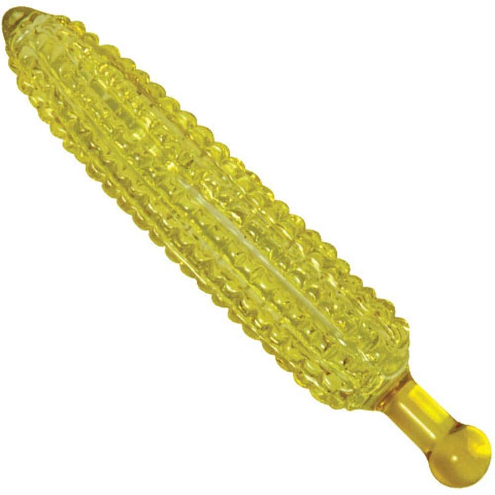 Glass Gem Jasper Corn Cob 6" Textured Wand Massager