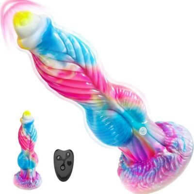 Thrusting Dildo Vibrator Sex Toys - 10.2" 3IN1 Thick Dildo U G-spot Dildos, Anal Toys Huge Dildo Male Sex Toys for Men, Horse Dildo Women Sex Toy Dragon Dildo Suction Adult Sex Toys & Games, BluePink