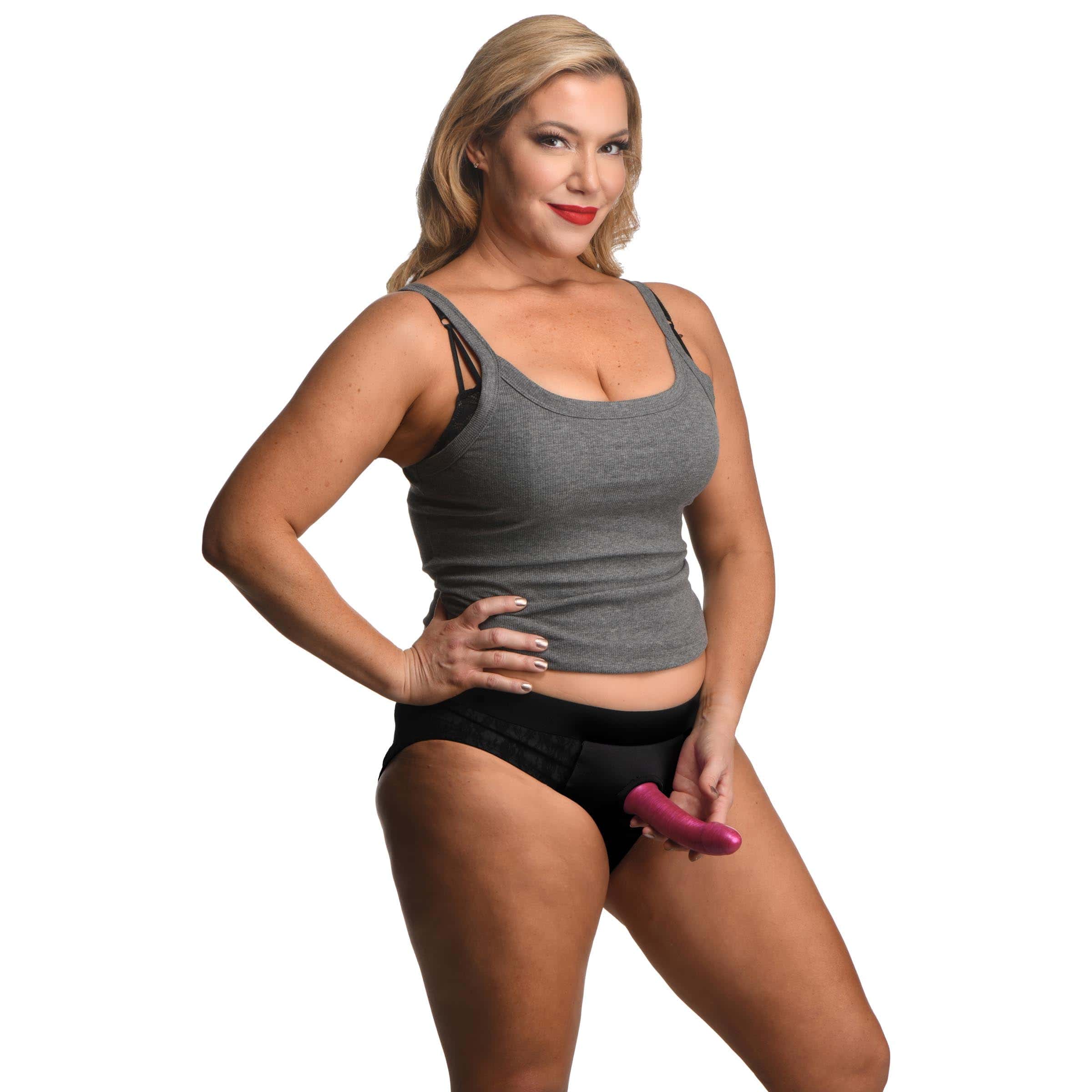 Lace Envy Black Crotchless Panty Harness - 2xl